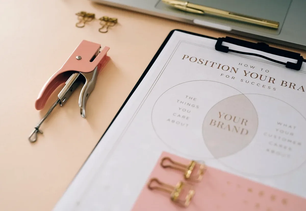 Stationery set on the counter