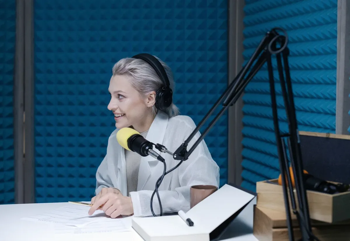 The host's desk during the re-record session