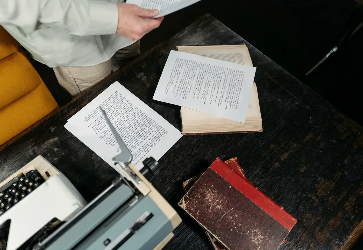 Overhead view of the printed proof