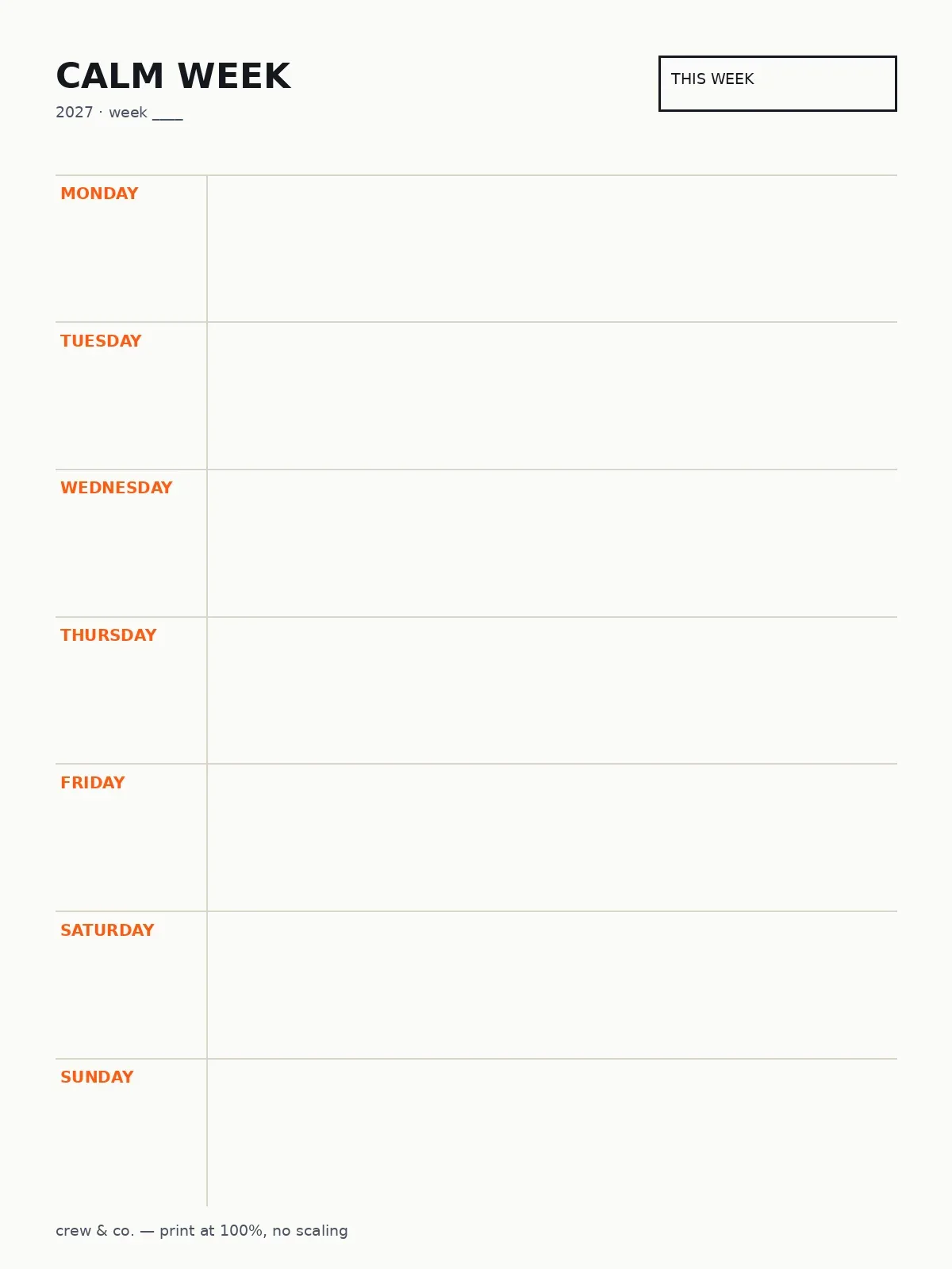 Weekly Planner 2027 preview