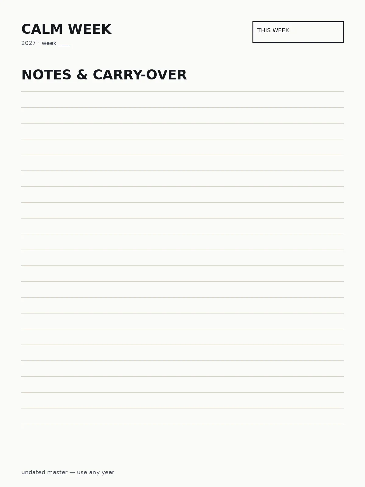 Weekly Planner 2027 preview